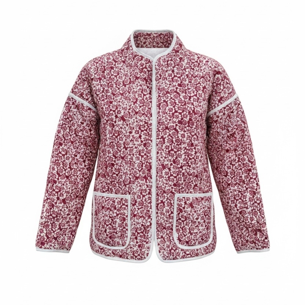 Cider Ditsy Floral Oversized Quilted Puffer Jacket Women's Size Medium